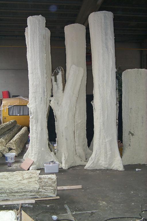 foam trees for awaiting painting