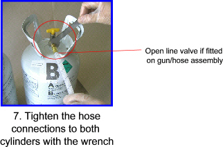 Tighten hose connections