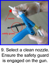 Attach clean nozzle