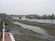 looking up river from the pontoon